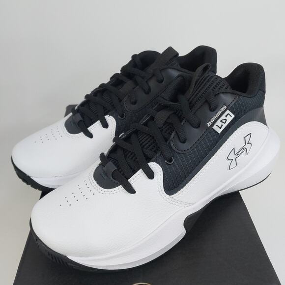 Under Armour Big Kids’ GS Lockdown 7 Sneakers Black/White, Boys’ Size 6Y - Picture 2 of 6